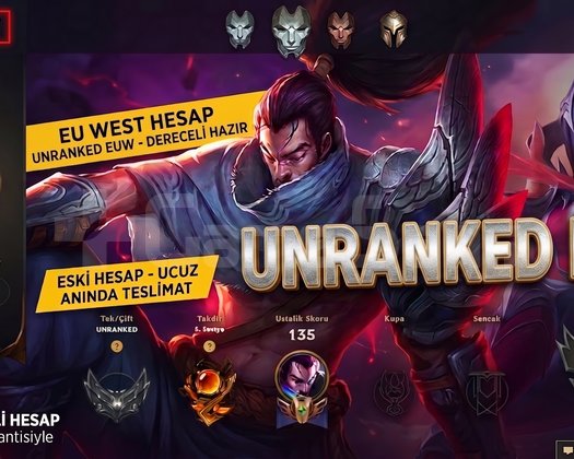EUW / +30 LVL + DERECELİ HAZIR - ESKİ HESAP + UCUZ