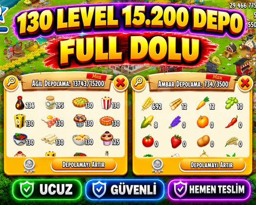 130 Level 15.200 ağıl hesap KAMPANYALI UYGUN FİYA