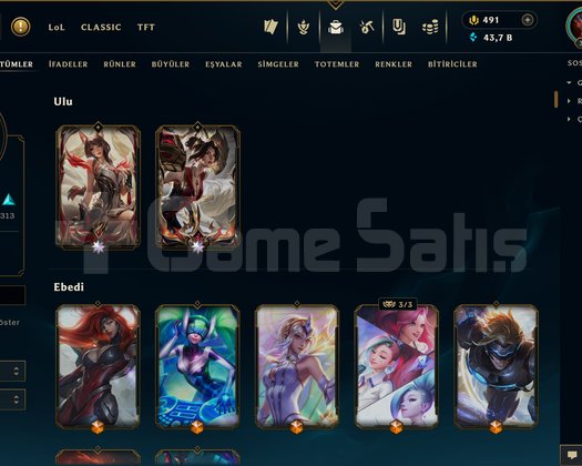 EUW | 763 KOSTÜM 43K ÖZ 341 LVL EFSANE MAİL HESAP
