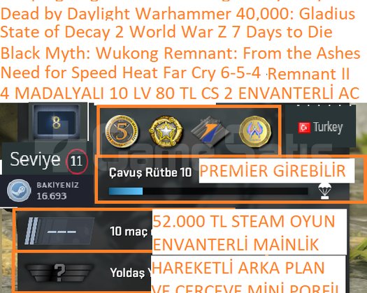 4 MADALYALI 10 LV NFS HEAT Far Cry 6-5-4 Remnant I