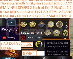 8 MADALYALI 18 LV 5 AD ARCANE DOTA 2 GTA V HELLDIV