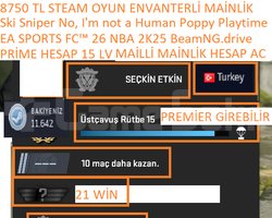 PRİME HESAP 15 LV EA SPORTS FC 26 NBA 2K25 BeamNG.