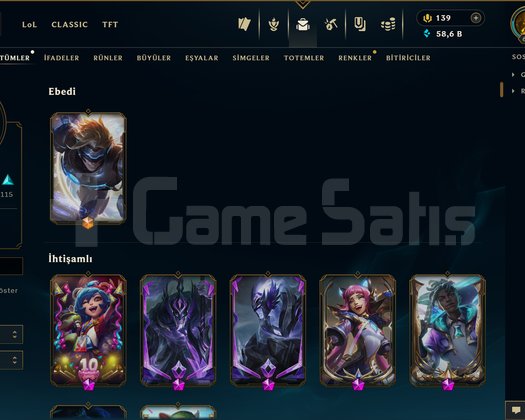 EUW | 370 KOSTÜM 619 LVL 58K ÖZ EFSANE MAİL HESAP