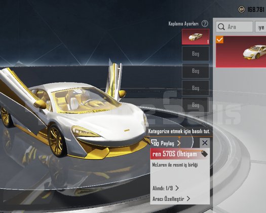 HAVA YARDIMLI MCLAREN 9 HANELİ İD HESAP KAÇMAZ