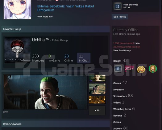 Steam 52 level 47 oyunlu 11 yıllık hesap