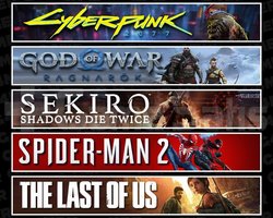 Cyberpunk +Ragnarök +Sekiro +Spider 2 +TLOU1