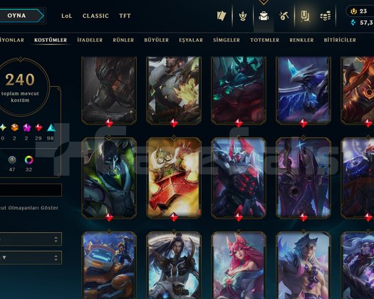 214 LEVEL / 240 SKİN / FUL HERO +MAİL +TELEFON