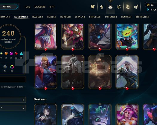 214 LEVEL / 240 SKİN / FUL HERO +MAİL +TELEFON