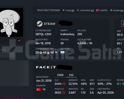 Steam Lv44 | FACEIT 3632 Peak | 13 Madalya