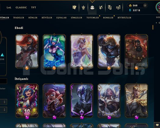 EUW | 800 KOSTÜM 537K ÖZ 565 LVL EFSANE MAİL HESAP
