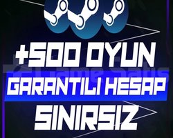 +500 OYUN GARANTİ STEAM HESAP | Oto Teslim