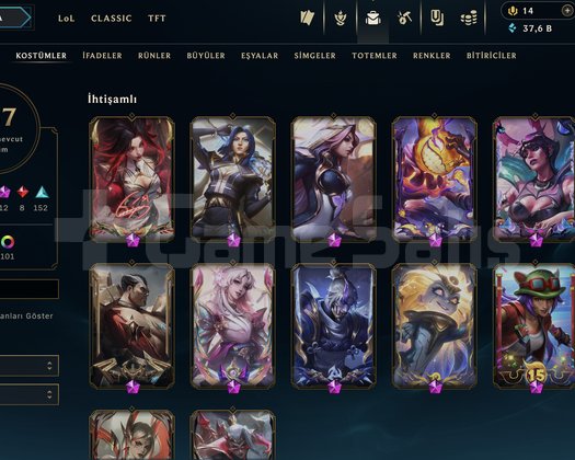 257 Skin Unraked - 238 level hesap