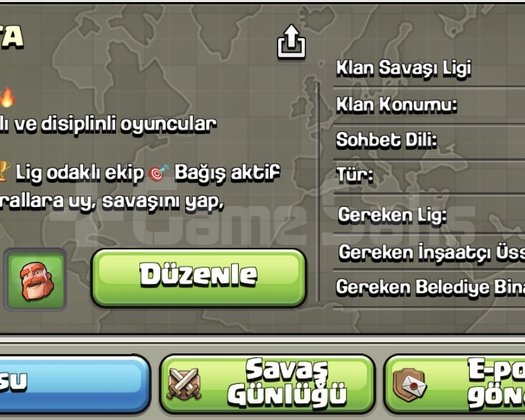 Lvl 16 Güzel İsimli win rate yüksek klan