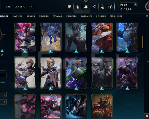 225 LVL + 86 KOSTÜM + 110 HERO + GÜMÜŞ 2 + MAİL!