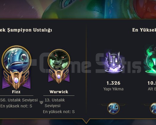 Fizz main TR hesap PAZARLIK YAPILIR!!!!