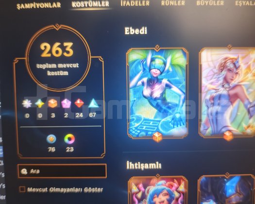 263 SKİN - 291LVL KELEPİR FİYATA VERİLİCEKTİR !!!