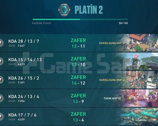 Plat 2 50kp Yüksek MMR TR
