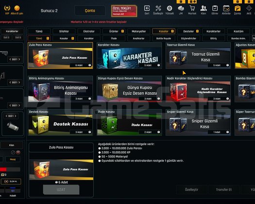 59K Materyalli 53 Seviye Zula Hesabı