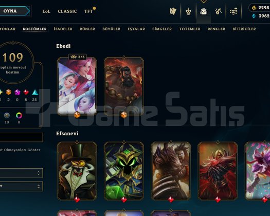 Euw/Plat 4-21 lp 109 skin + 2298 RP