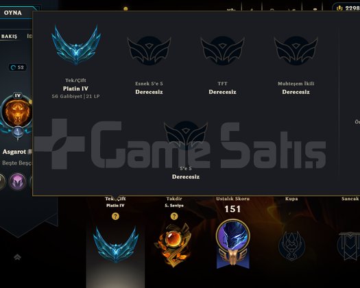 Euw/Plat 4-21 lp 109 skin + 2298 RP