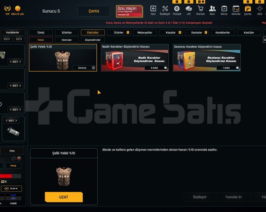 Sınırsızlı 37K Materyalli 52 Seviye Zula Hesabı