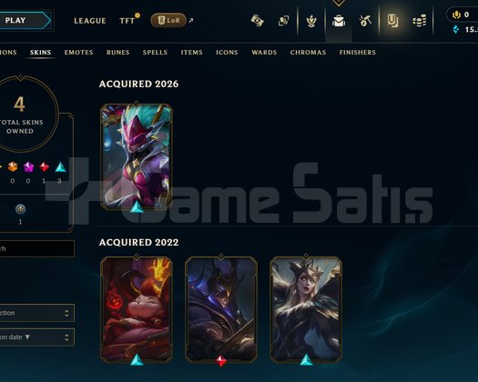EUW Unranked | 4 Kostüm - 15K Mö | LoL Hesap