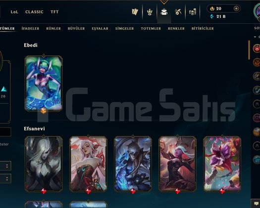 EUW BOL SKİNLİ HANDMADE PLAT HESAP