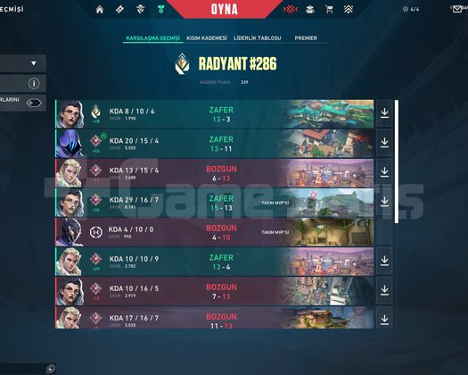 Yeni Sezon Aktif Radiant Dop Dolu Mainlik Hesap