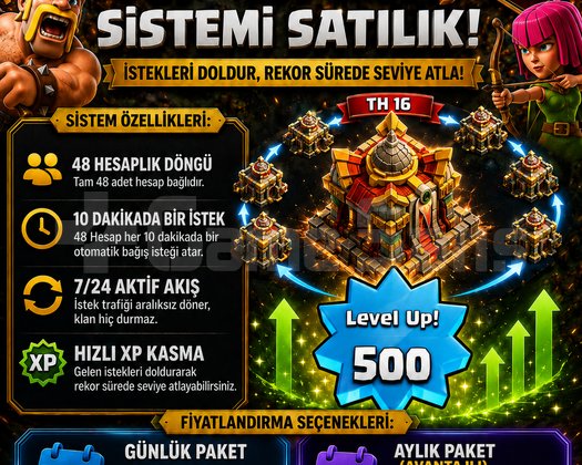 500 LEVEL GARANTİ! COC XP BAĞIŞ SİSTEMİ