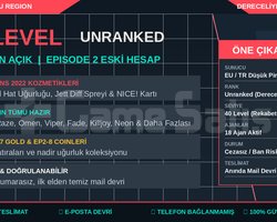 ESKİ HESAP 40 LVL UNRANKED EU | 18 AJAN AÇIK
