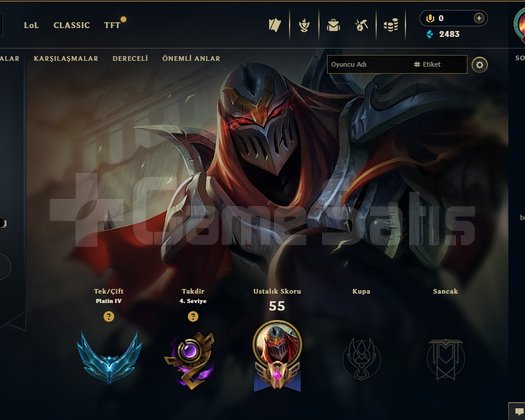PLAT 4  +30 LP GELEN YÜKSEK MMR 34 LV FRESH HESAP