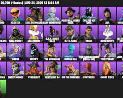 42 skins  15 paid  20700 V-Bucks  Lisa