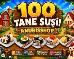 100 adet suşi barı ürünleri