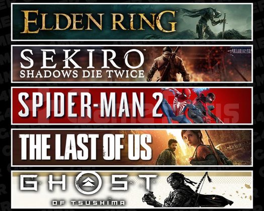 Elden +Sekiro +Spider 2 +TLOU1 +Tsushima