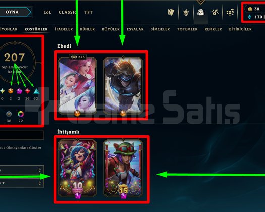 565 LVL + 207 KOSTÜM + 159 HERO + GÜMÜŞ 3 + MAİL!