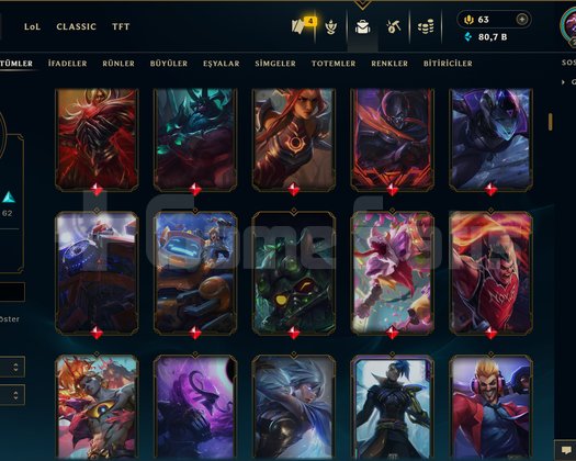 265 LEVEL / 273 SKİN / 159 HERO +MAİL +16K SATIŞ