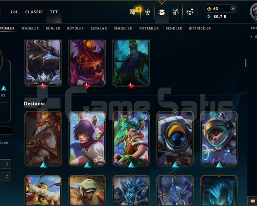 265 LEVEL / 273 SKİN / 159 HERO +MAİL +16K SATIŞ
