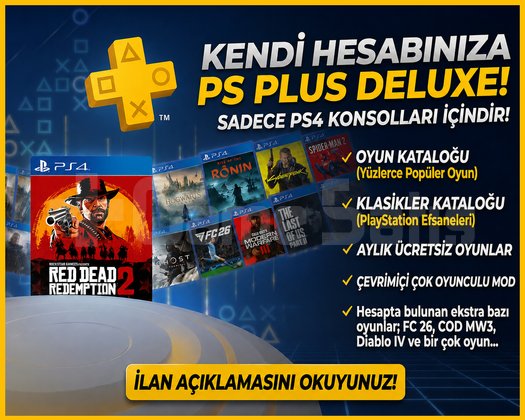 PS+ DELUXE 06.2027 / PS4 ANA HESAP / FC 26 + COD