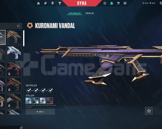 234 LEVEL BIÇAK VANDAL PHANTOM DOLU HESAP