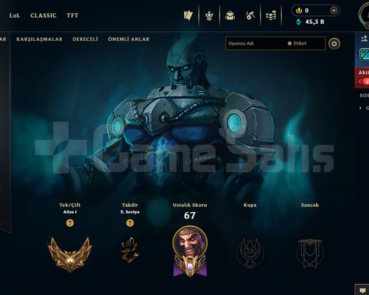 TR GOLD 1 +30 LP 45K MÖ 45 SKİN 2 MAÇA PLAT