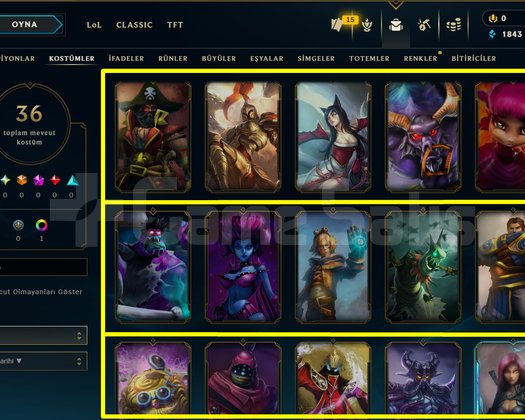 TR + 38 KOSTÜM + 23 HERO + 1K ÖZ + TEL / MAİL!