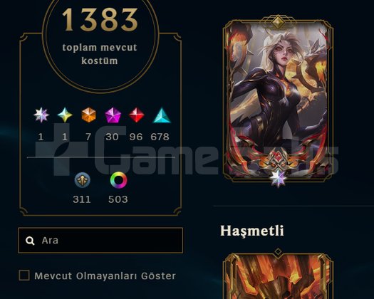 1.383 SKİNLİ DEV KOLEKSİYON | 1.1M RENGAR |