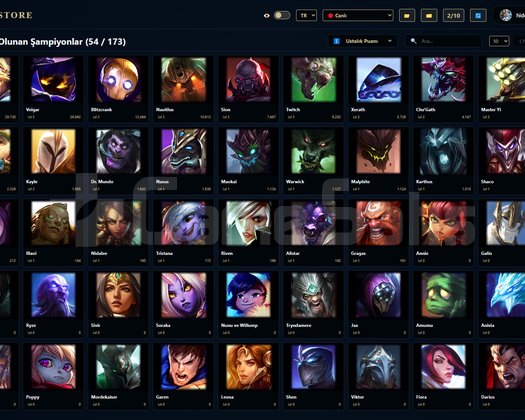TR / 52 LVL + 20+5 SKİN + Derecesiz Zirve Altın