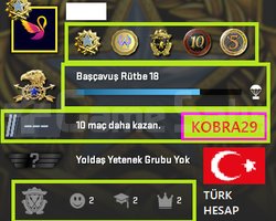 ANINDA TESLİM !TR HESAP+5 MADALYA 243 WİN 568 SAAT