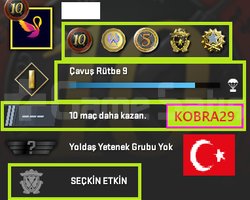 ANINDA TESLİM ! TR HESAP+5 MADALYA 96 WİN 274 SAAT