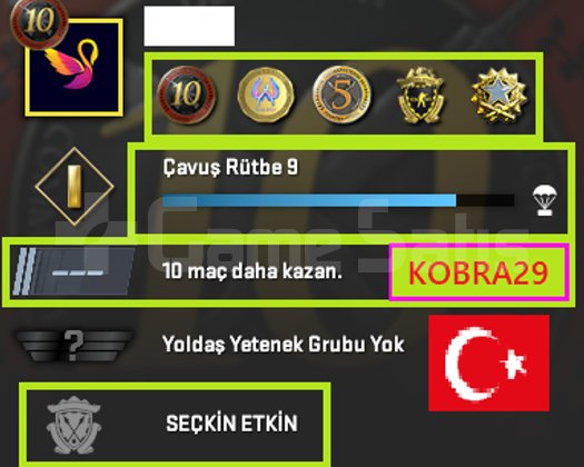 ANINDA TESLİM ! TR HESAP+5 MADALYA 96 WİN 274 SAAT