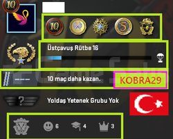 ANINDA TESLİM !TR HESAP+5 MADALYA 198 WİN 628 SAAT