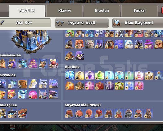 325 Seviye TH18 max hesap 55skin +10 XL Arka Plan