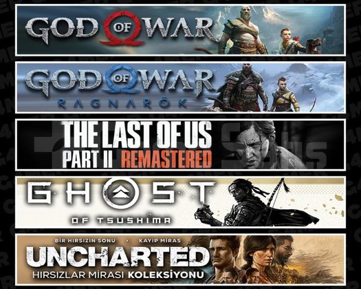 GOW +Ragnarök +TLOU2 +Tsushima +Uncharted