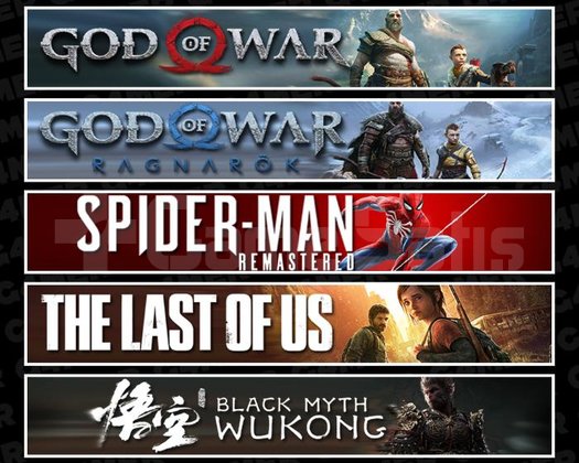 GOW +Ragnarök +Spider 1 +TLOU1 +Wukong